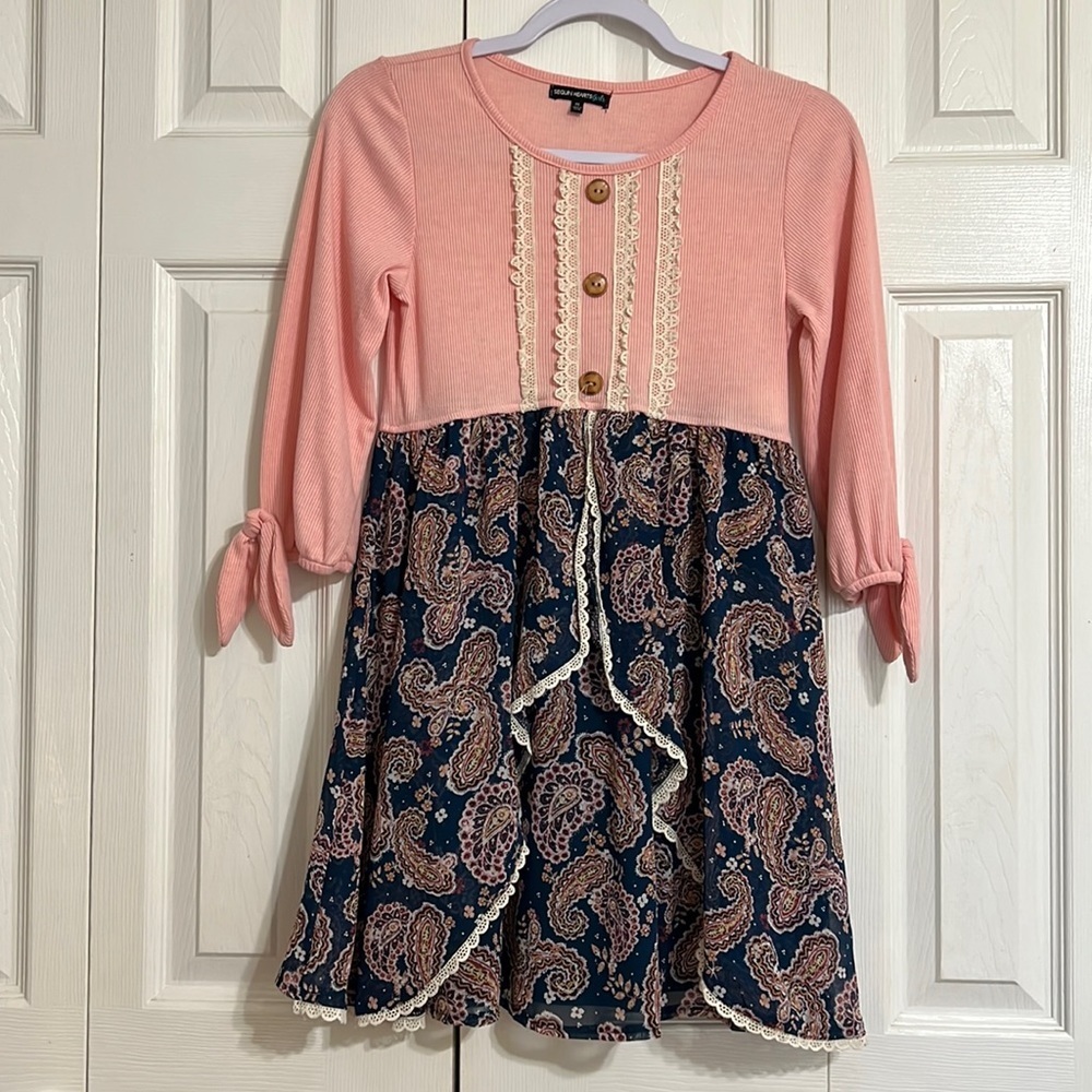Sequin Hearts Girls Lined Dress Size 14